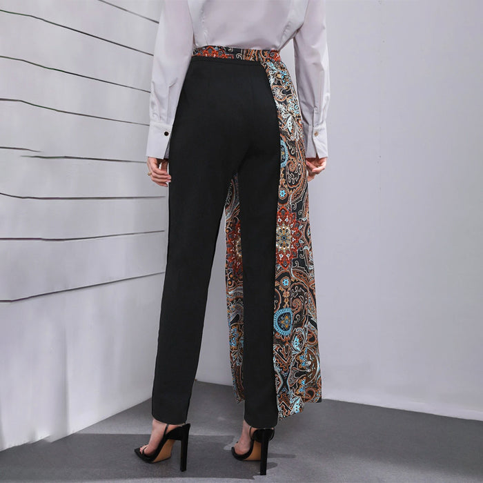 Mandala Print Knot Front Pants