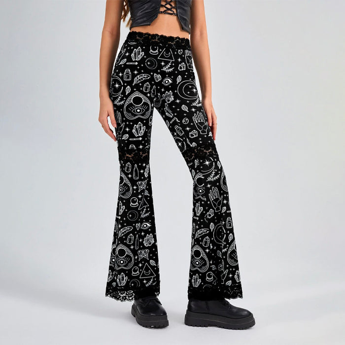 All Over Print Flare Leg Pants