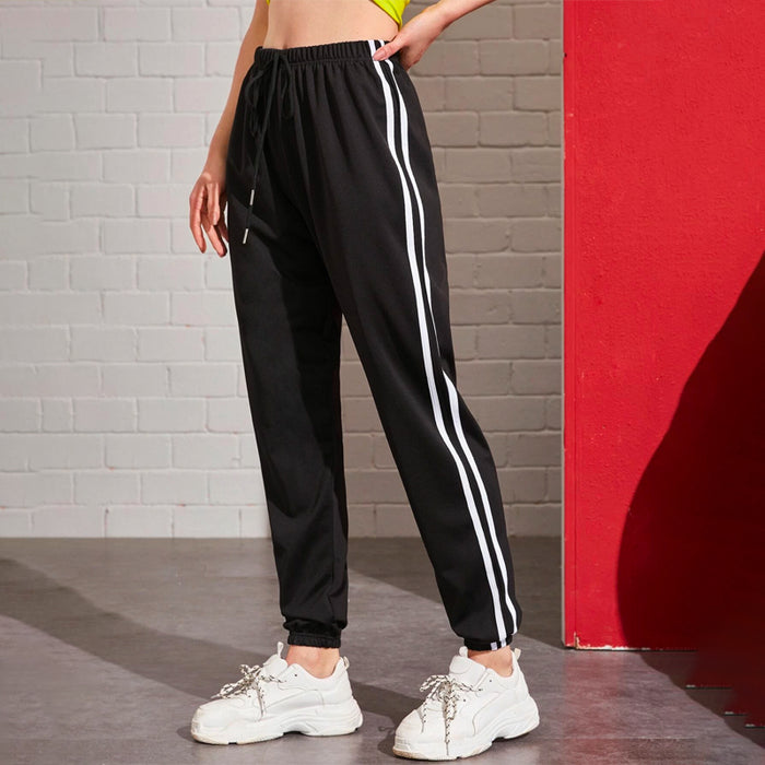 Side Striped Elastic Cuff Joggers