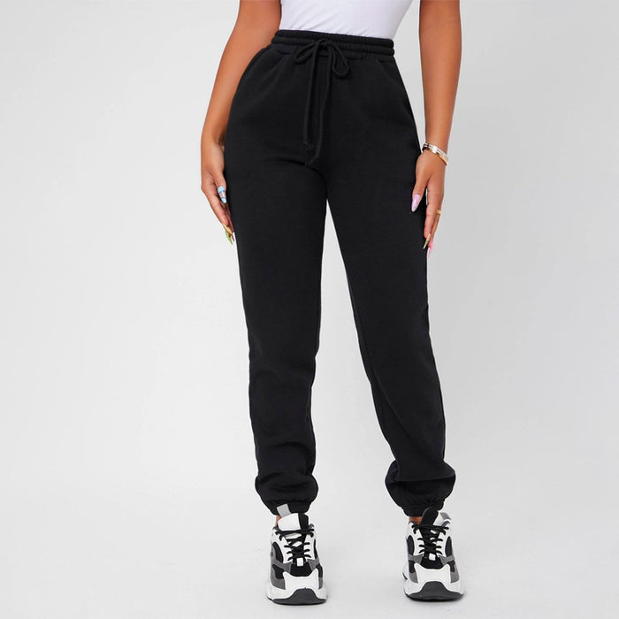 Solid Drawstring Waist Slight Stretch Sweatpants