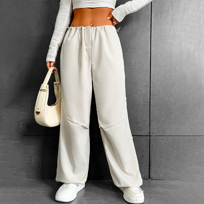 Easy Wear Drawstring Waist Parachute Pants