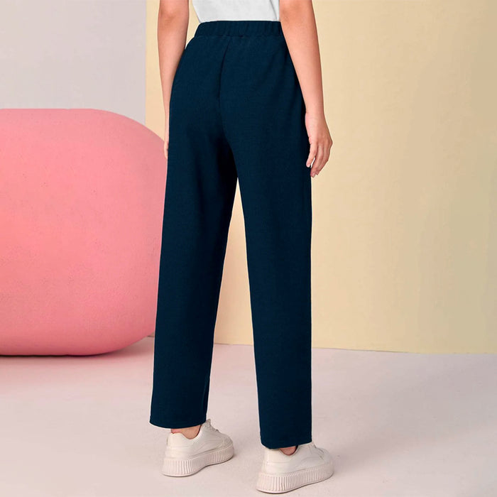 Patched Detail Elastic Waist Pant