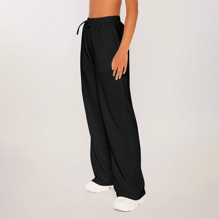 Drawstring Plain Waist Solid Sweatpants