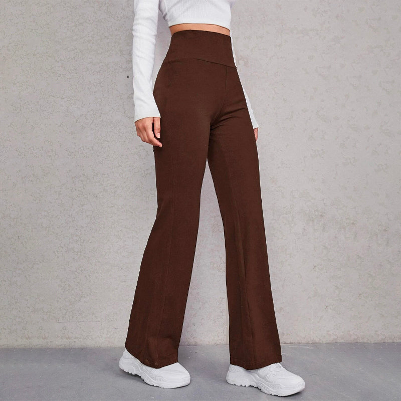 Wide Waistband Flare Leg Pants