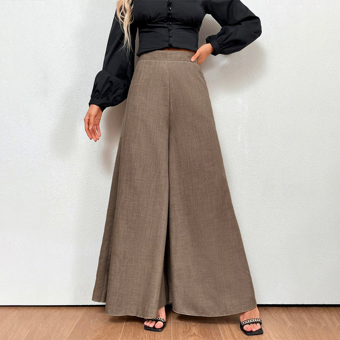 Slant Pockets Zipper Fly Palazzo Pants