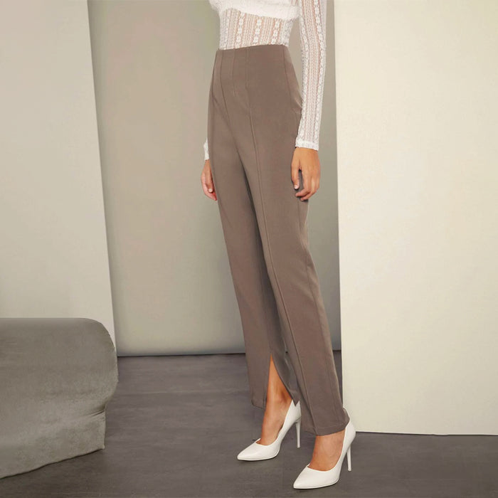 Business Wear High Waist Split Hem Pants