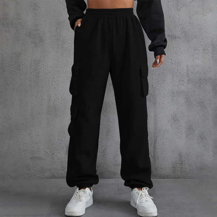 Flap Pocket Side Solid Sweatpants