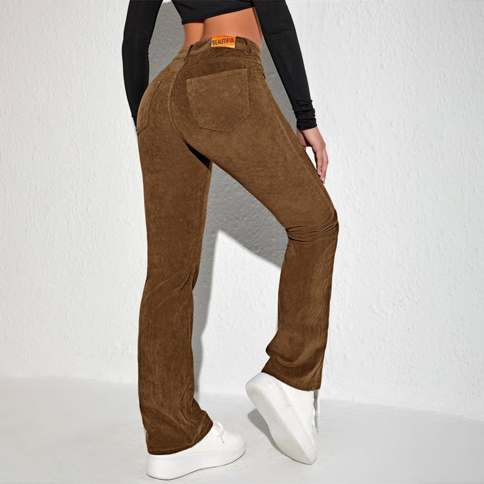 Letter Patched Flare Leg Pants