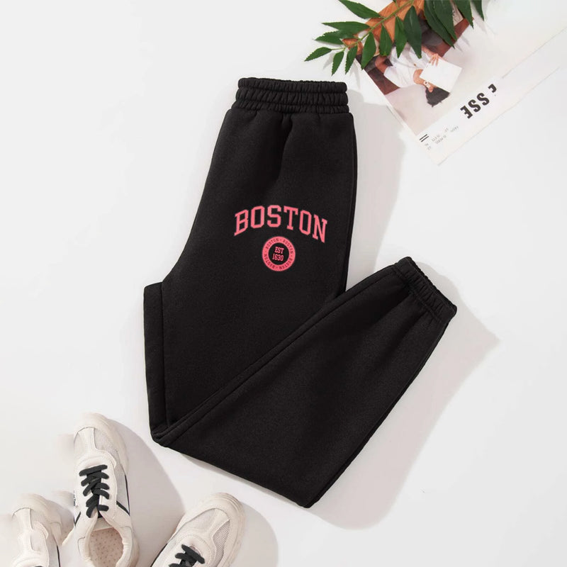 Letter Graphic Thermal Lined Sweatpants