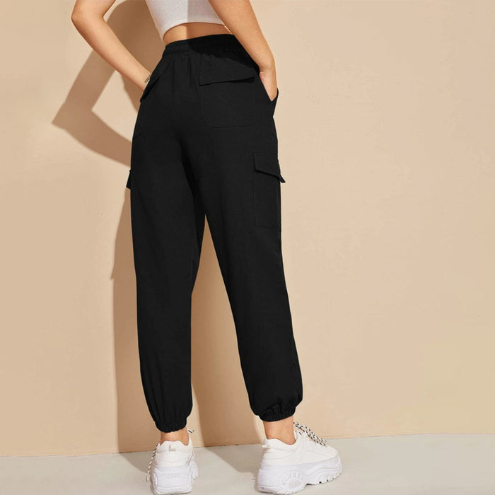 High Rise Drawstring Cargo Joggers