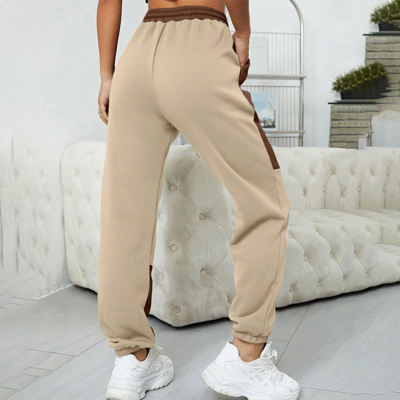 Two Tone Drawstring Waist Sweatpants