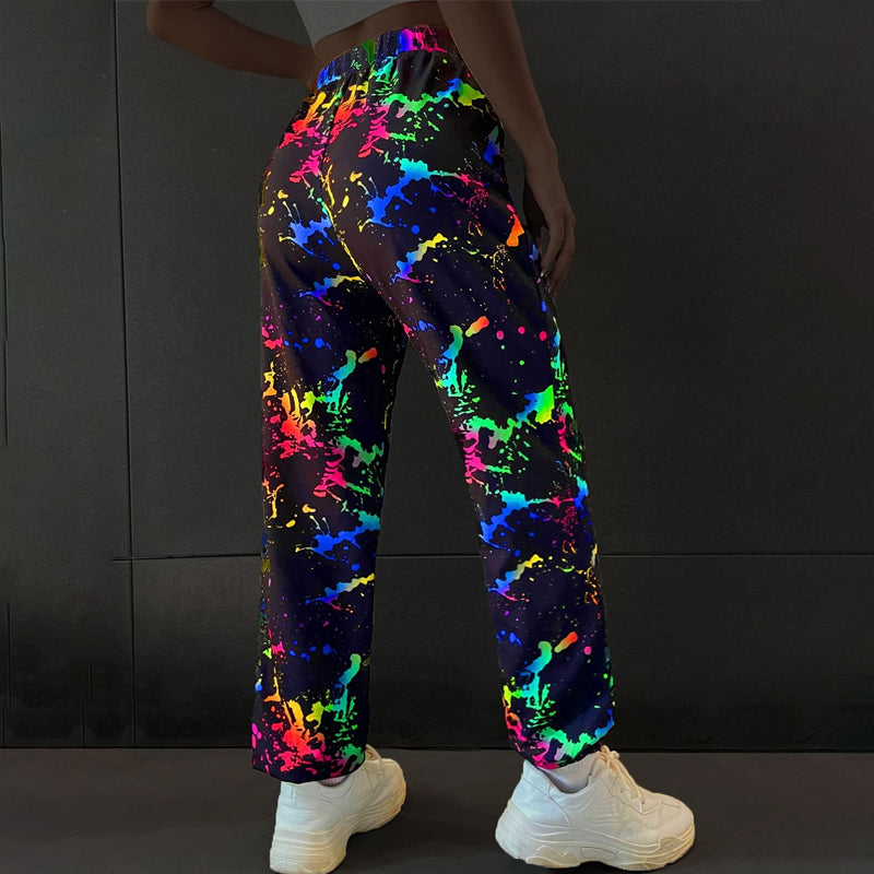 Reflective Graphic Print Sweatpants