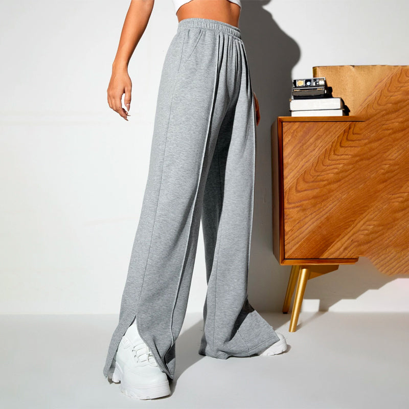 Solid Split Hem Sweatpants