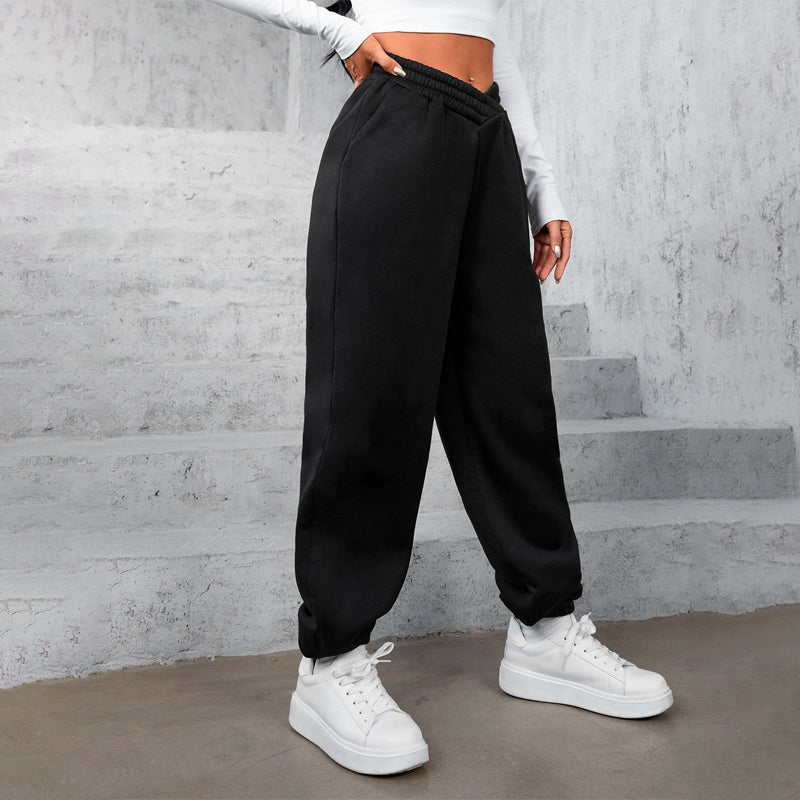 Solid Slant Pocket Thermal Lined Sweatpants