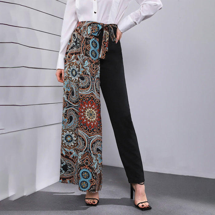 Mandala Print Knot Front Pants