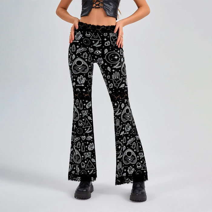 All Over Print Flare Leg Pants