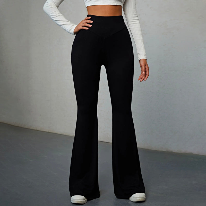 Easy Wear High Waist Flare Leg Pants