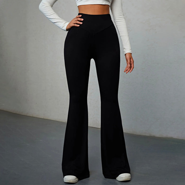 Easy Wear High Waist Flare Leg Pants