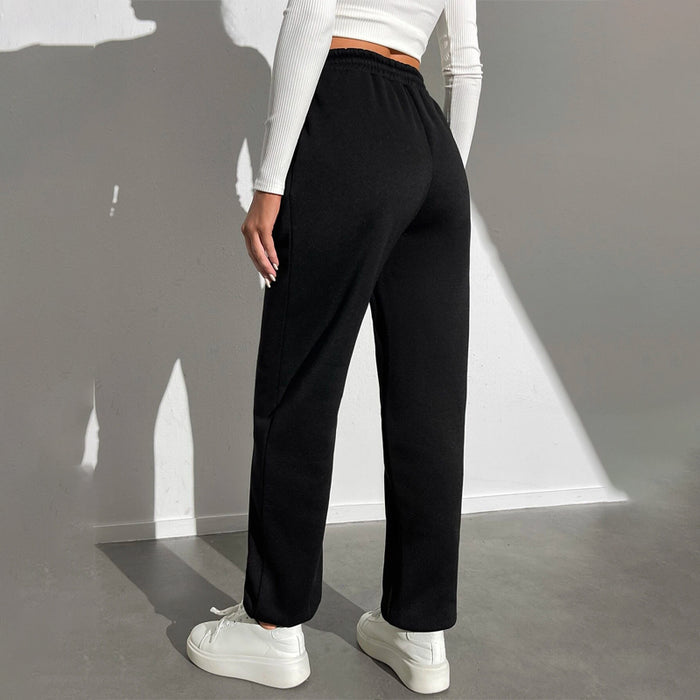 Solid Drawstring Waist Seam Detail Sweatpants