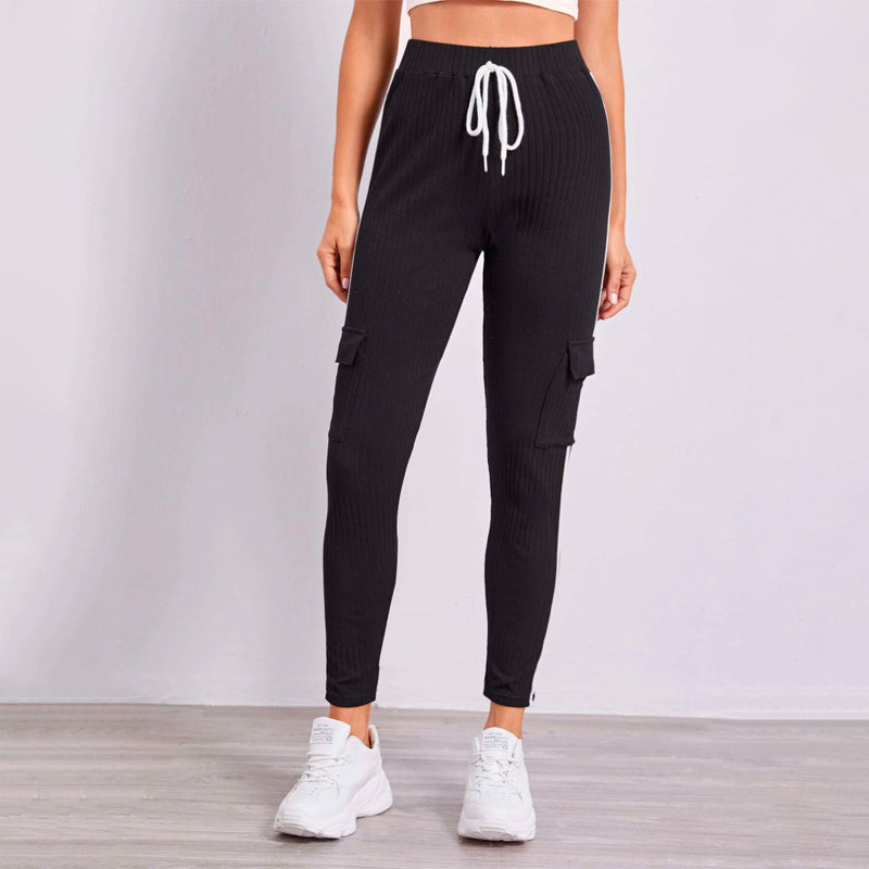 Easywear Knotted Waist Flap Pocket Side Joggers