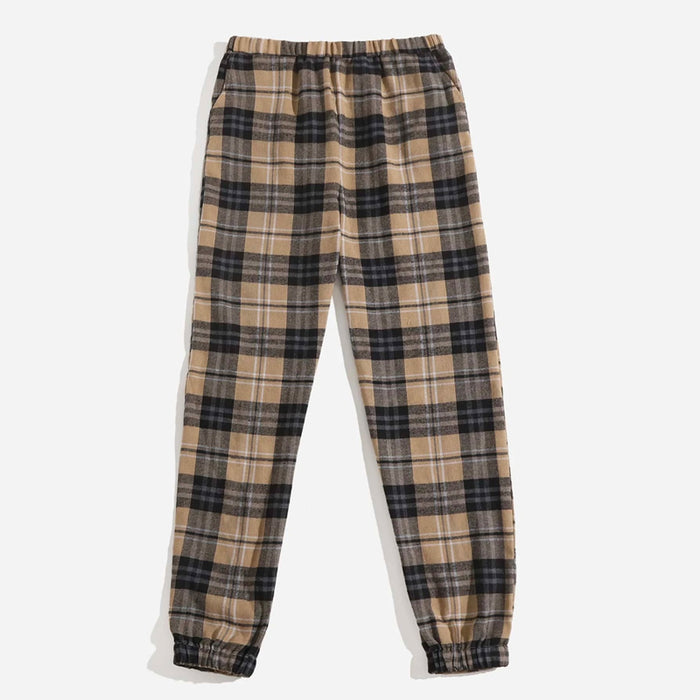 Easy Wear Slant Pocket Tartan Pants