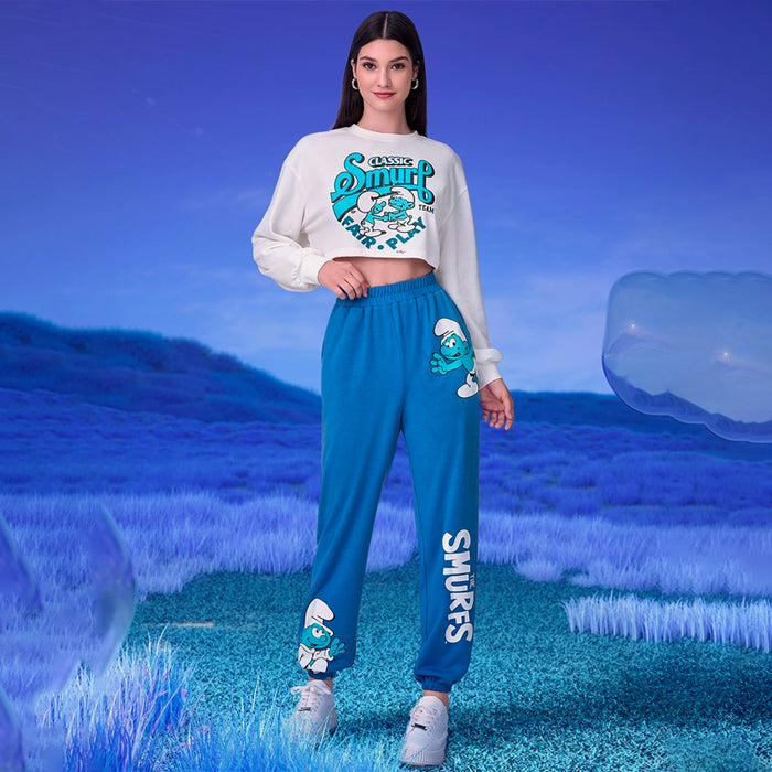 The Smurfs Letter Cartoon Graphic Sweatpants