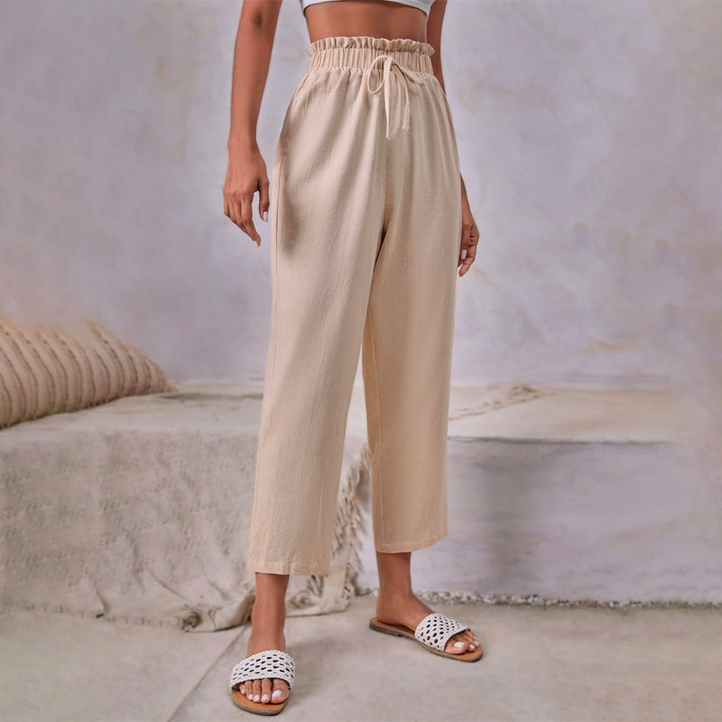 Easy Wear Waist Tie Front Pants