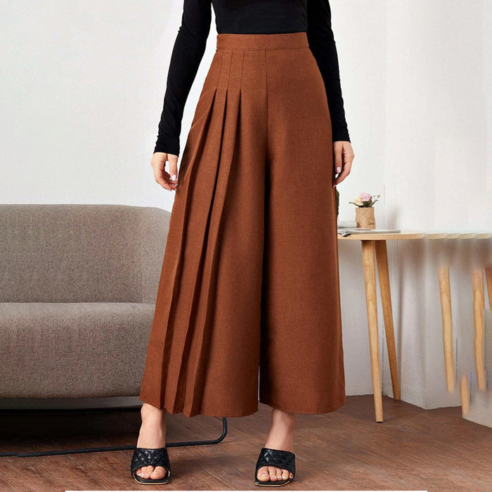 Pleated Detail Wide Leg Pants