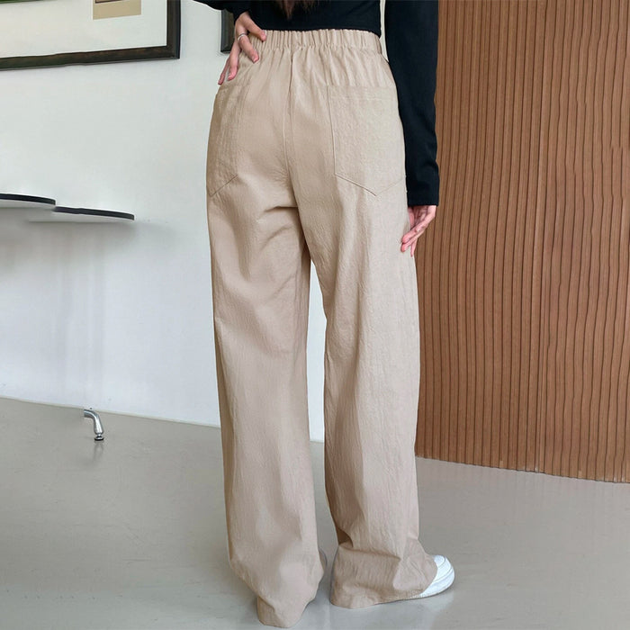 Drawstring Waist Wide Leg Mopping Pants