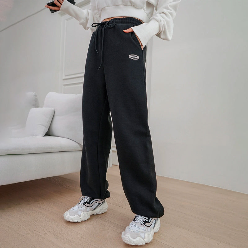Patched Detail High Waist Sweatpants