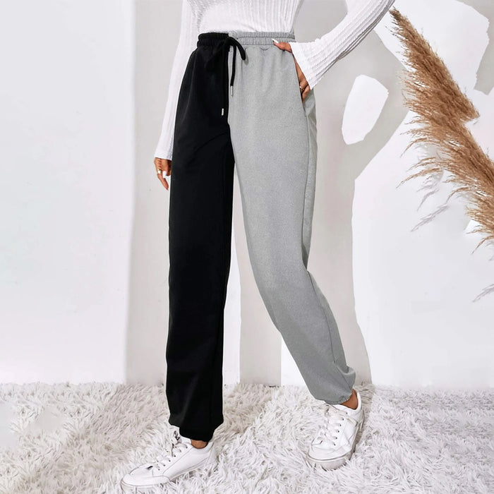 Easy Wear Two Tone Drawstring Waist Sweatpants