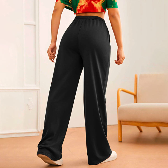 Loose Drawstring Waist Wide Leg Sweatpants