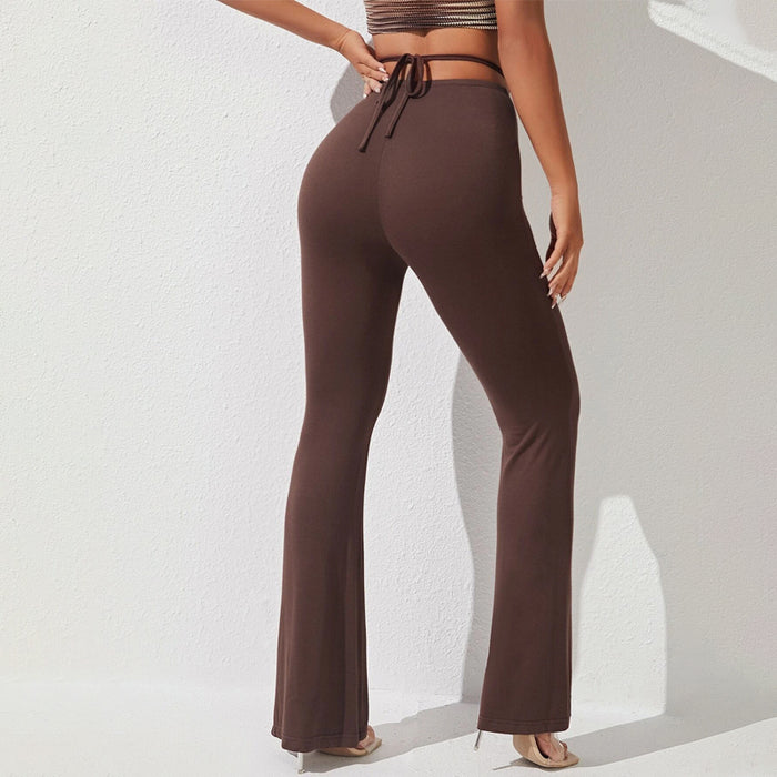 High Waist Ruched Flare Leg Pants