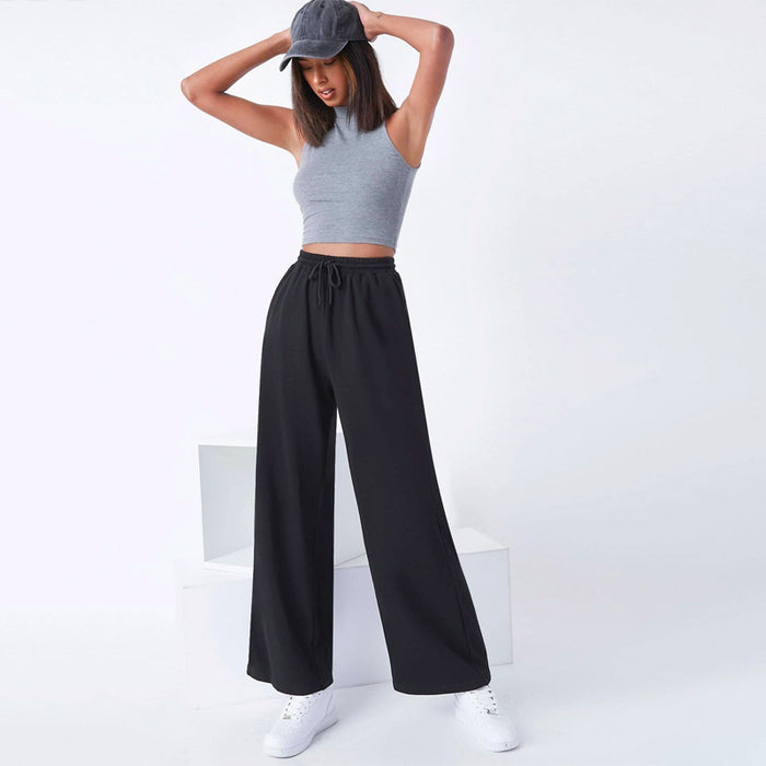 Wide Leg Drawstring Waist Pants