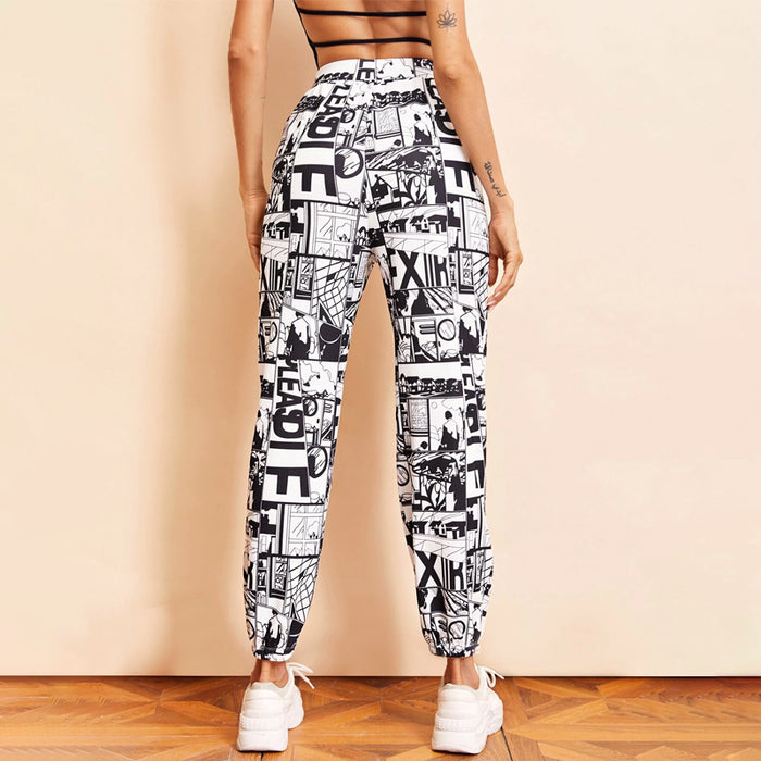 Pop Art Print High Rise Joggers