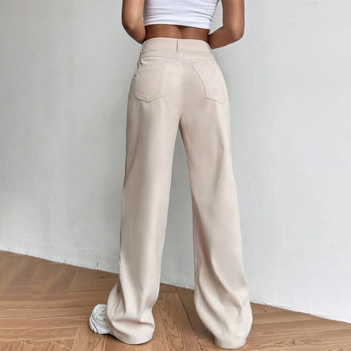 High Waist Button Front Wide Leg Pants