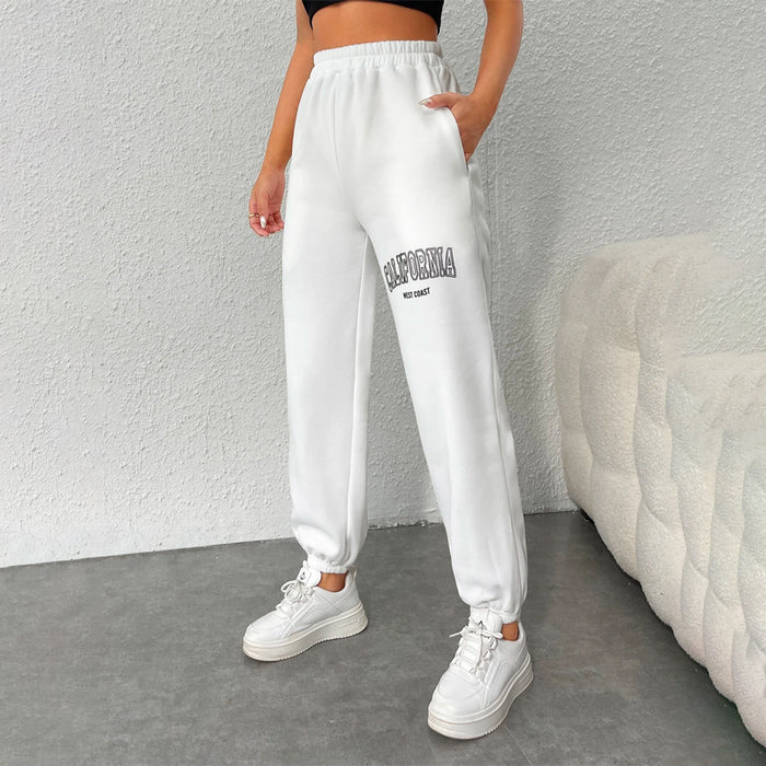 Graphic Elastic Waist Sweatpants