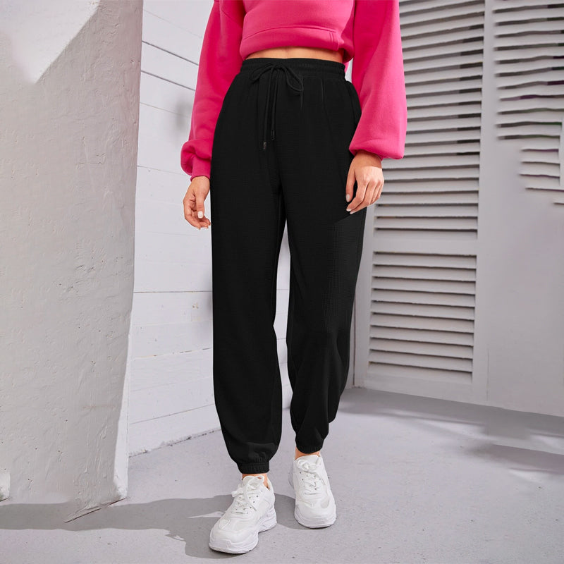 Solid Drawstring Waist Joggers Sweat Pants