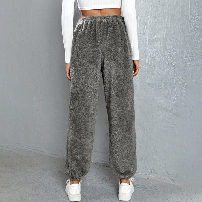 Solid Drawstring Waist Regular Fit Pants