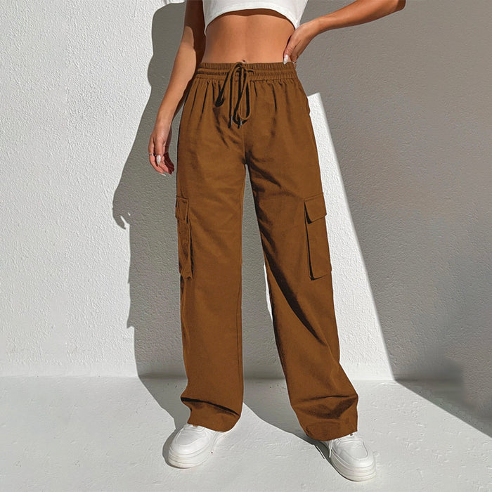 Flap Pocket Drawstring Waist Cargo Pants