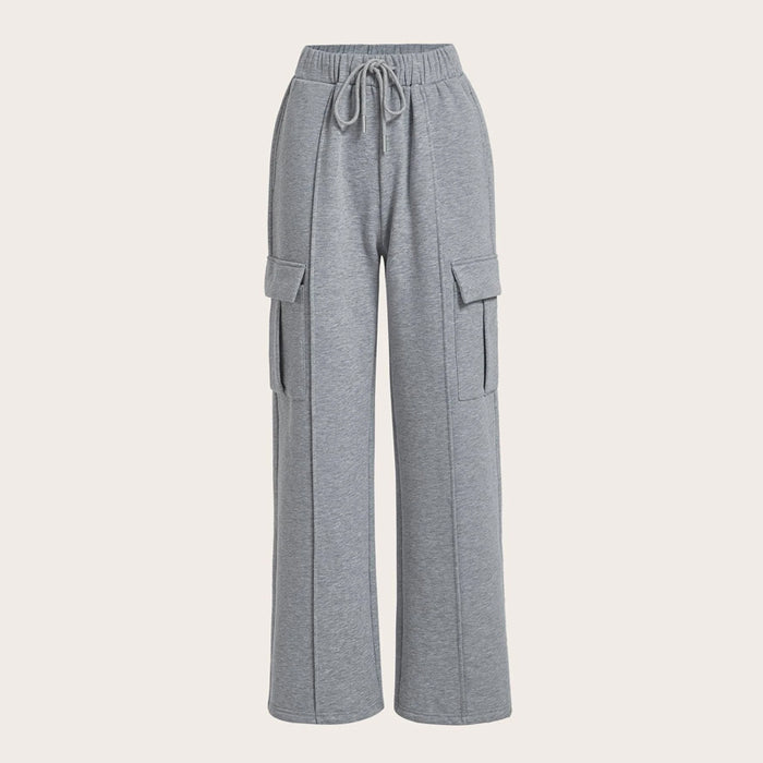 Flap Pocket Drawstring Waist Sweatpants