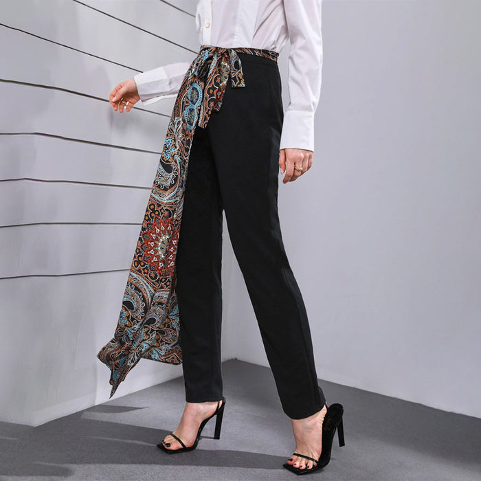 Mandala Print Knot Front Pants