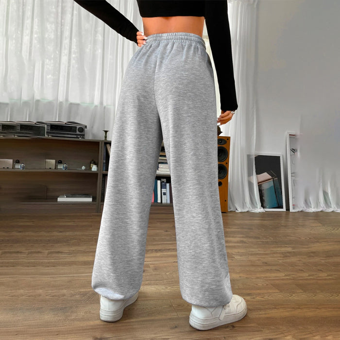 Drawstring Waist Plain Solid Sweatpants