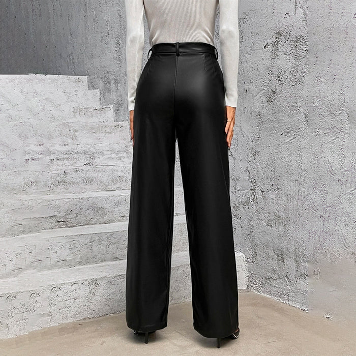 Zip Fly Wide Leg Pants