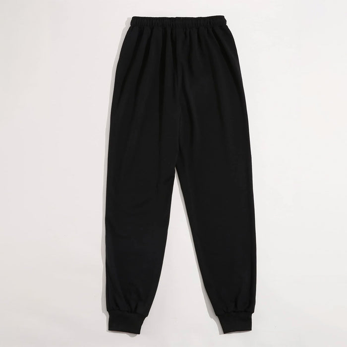 Bear Print Drawstring Waist Sweatpants