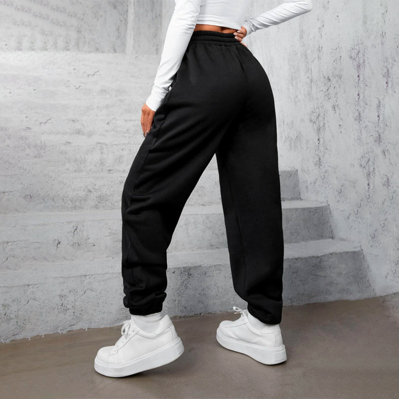Solid Slant Pocket Thermal Lined Sweatpants