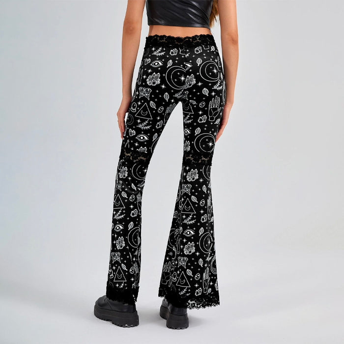 All Over Print Flare Leg Pants