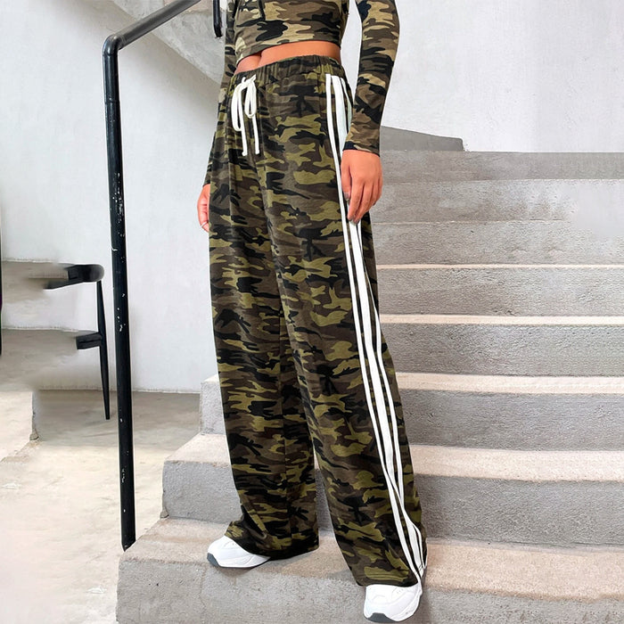 Camo Print Drawstring Waist Sweatpants