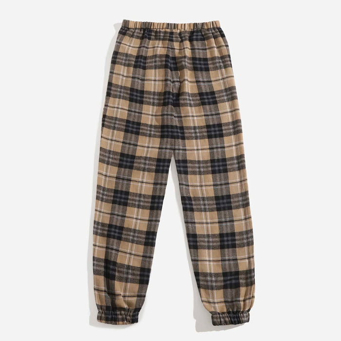 Easy Wear Slant Pocket Tartan Pants