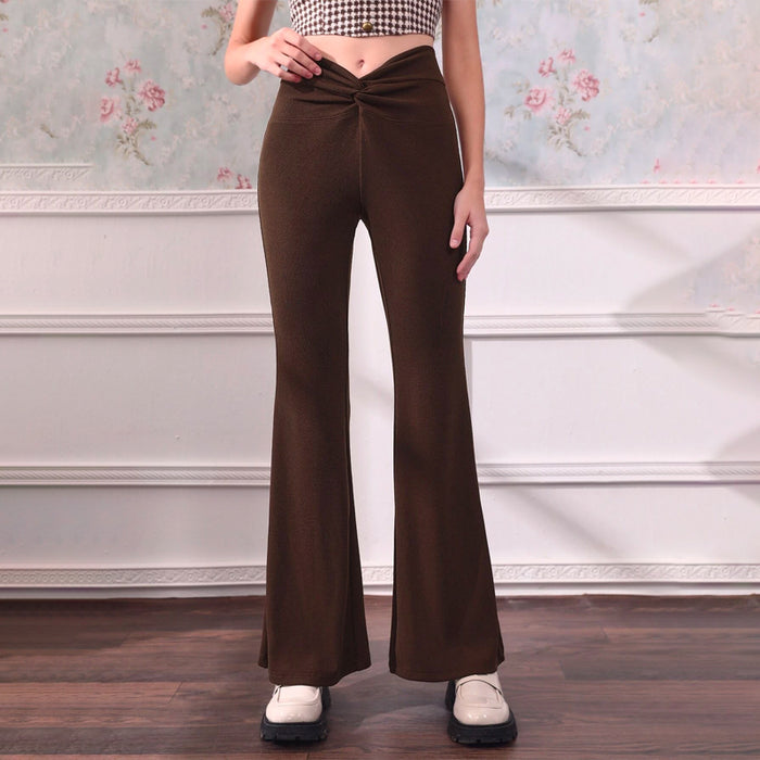 Easy Wear Solid Flare Leg Pants